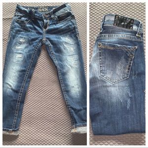 Buckle black ankle jeans